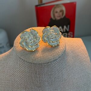 Joan Rivers Classics Collection 
White Crystal Rose Earrings